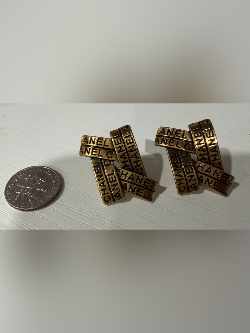 Gold Logo Loop Earrings